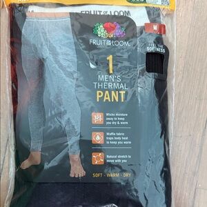 Fruit of the Loom Men's Black Thermal Pants